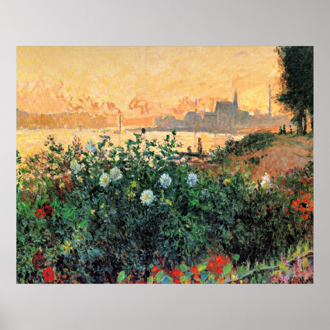 Argenteuil, Blumen am Flussufer, Poster (Vorne)