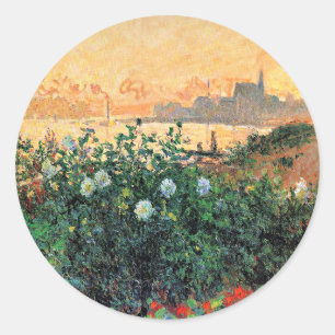 Argenteuil, Blumen am Flussufer, Runder Aufkleber