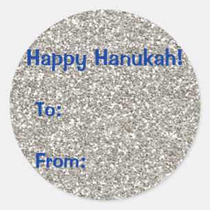 Argentez les autocollants de cadeau de Hanoukka de