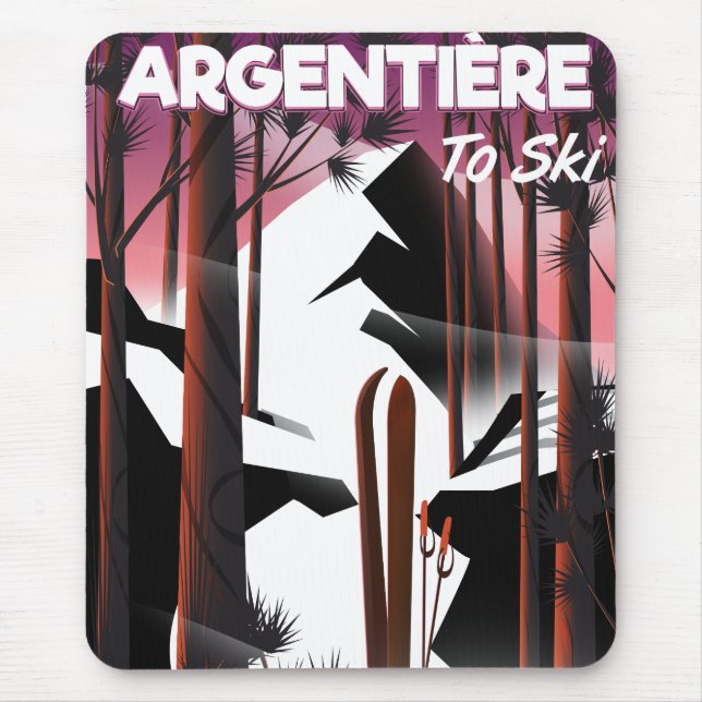 Argentière, Frankreich, Skiposter Mousepad (Vorne)