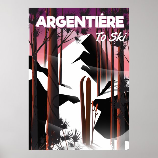 Argentière, Frankreich, Skiposter Poster (Vorne)