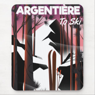 Argentière, Frankreich Skireiseplakat Mousepad