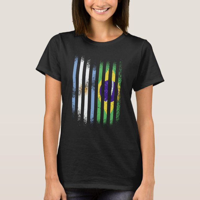 Argentina Flag Brazil Grown Country Flags Stripes T-Shirt (Vorderseite)