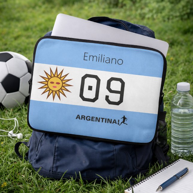 Argentina Flag Personalized Soccer Fan Gear Laptopschutzhülle (Von Creator hochgeladen)