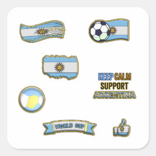 Argentina-Fußballfans-Aufkleber Quadratischer Aufkleber