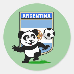Argentina Soccer Panda Runder Aufkleber