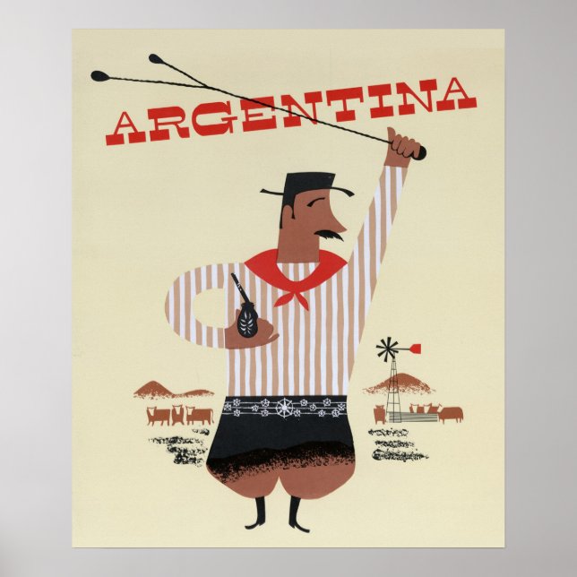 Argentina Vintage Travel Poster (Vorne)
