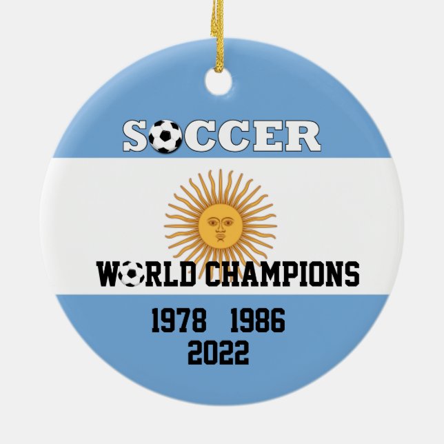 Argentine 3 fois soccer Champs Ornement (Dos)