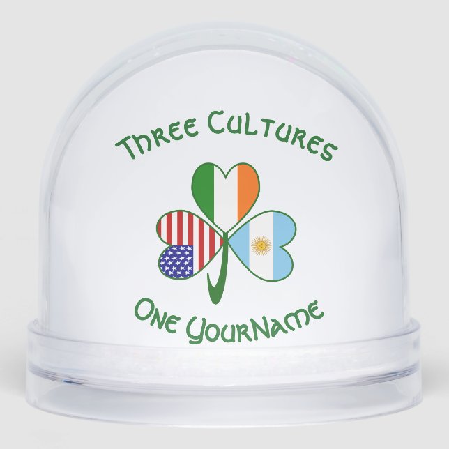 Argentine USA Irlande Drapeaux Shamrock Personnali (Avant)