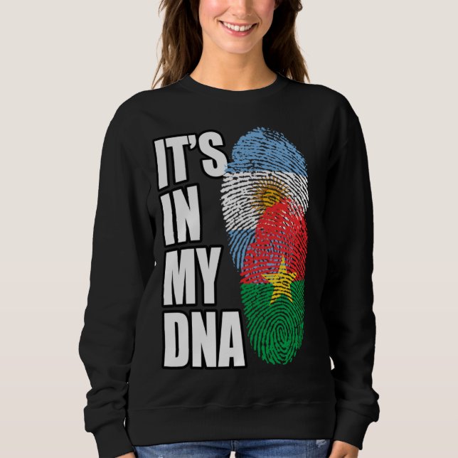 Argentinian And Burkinabé Mix DNA Flag Heritage Sweatshirt (Vorderseite)