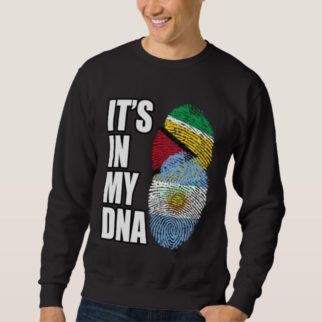 Argentinian And Guyanese Mix DNA Flag Heritage Sweatshirt (Vorderseite)