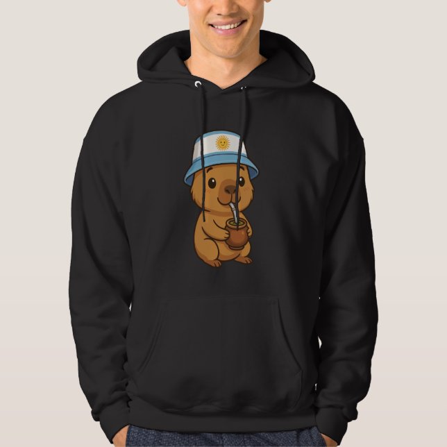 Argentinian Capybara Yerba Mate Kawaii Argentina C Hoodie (Vorderseite)