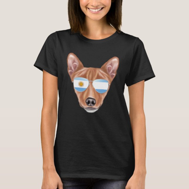 Argentinian Flag Basenji Dog Argentina Pocket T-Shirt (Vorderseite)