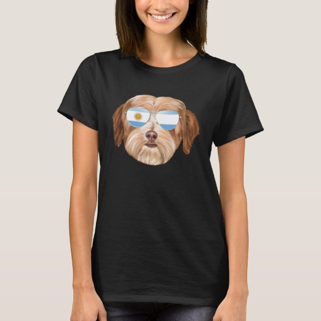 Argentinian Flag Havanese Dog Argentina Pocket T-Shirt (Vorderseite)