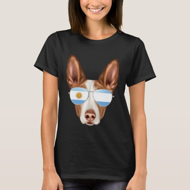 Argentinian Flag Ibizan Hound Dog Argentina Pocket T-Shirt (Vorderseite)