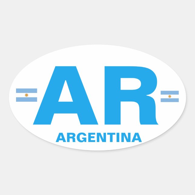 Argentinien AR Oval Sticker im Euro-Stil (Vorderseite)