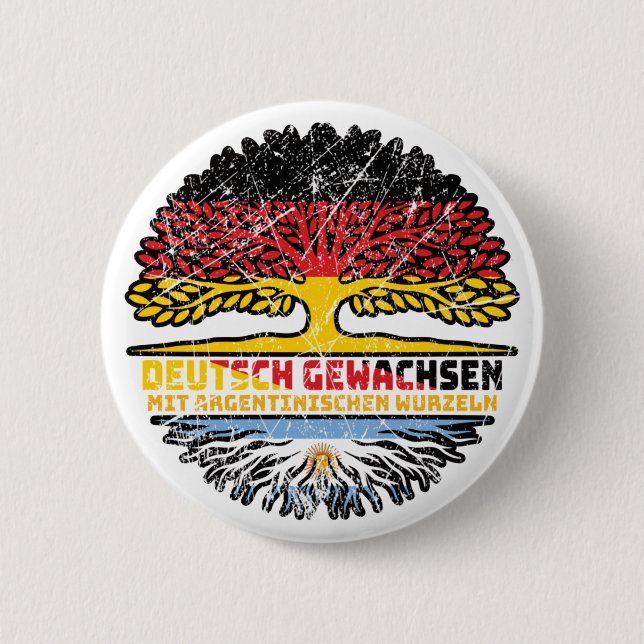 Argentinien Argentinisch Deutsch Deutschland Baum Button (Vorderseite)