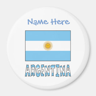 Argentinien Argentinische Flagge Blau Personalisie Magnet