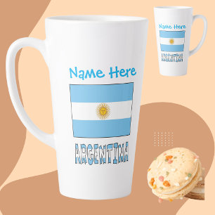Argentinien Argentinische Flagge Blau Personalisie Milchtasse