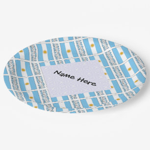 Argentinien Argentinische Flagge Kachel Personalis Pappteller