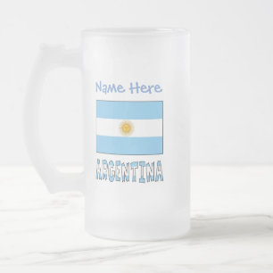 Argentinien Argentinische Flagge Personalisierter  Mattglas Bierglas