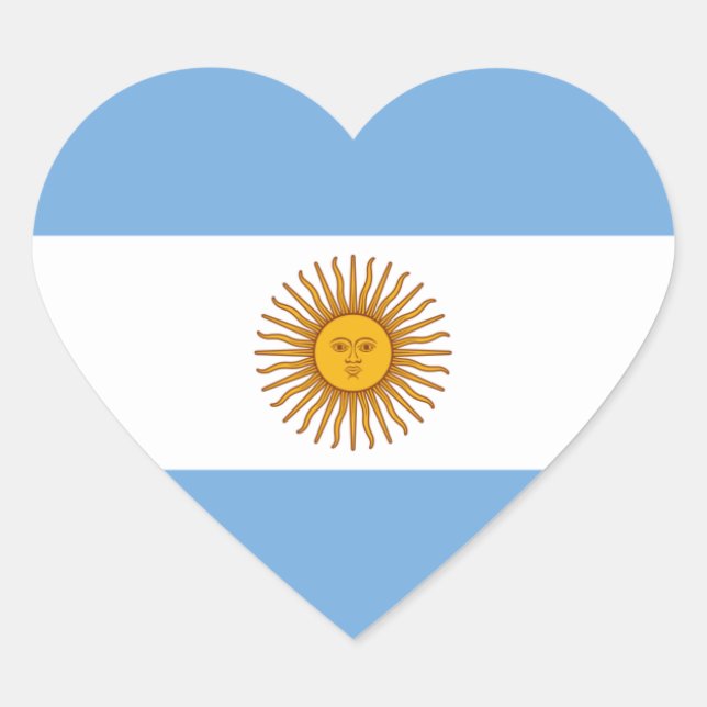 Argentinien/Argentinische Herzenflagge Herz-Aufkleber (Vorderseite)