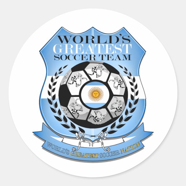 Argentinien...Beste Fußballnation...Rundaufkleber Runder Aufkleber (Vorderseite)