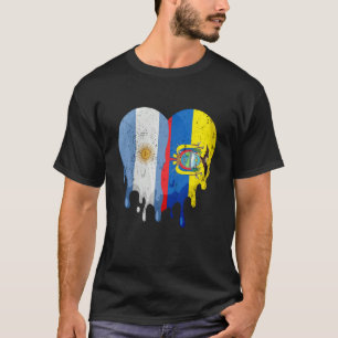 Argentinien Ecuador Flagge Herz Bürger Gewachsen P T-Shirt