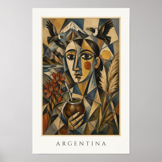 Argentinien-Erbe-Kunst | Südamerika-Reise Poster (Vorne)