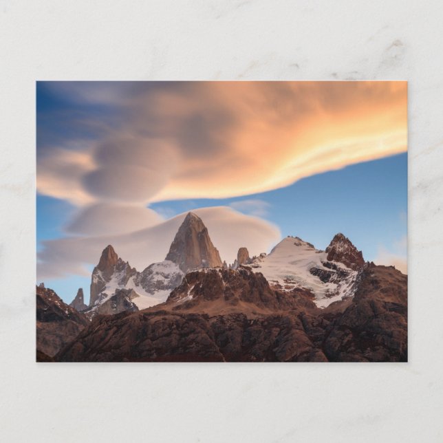 Argentinien - Fitz Roy-Sonnenuntergang Postkarte (Vorderseite)