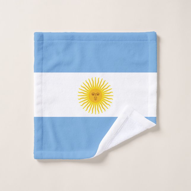 Argentinien-Flagge Badhandtuch Set (Waschlappen)