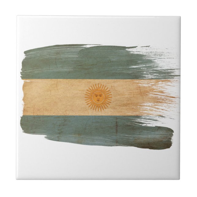 Argentinien-Flagge Fliese (Vorderseite)