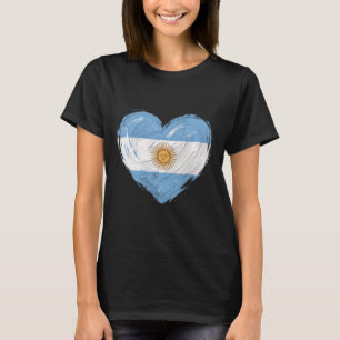 Argentinien-Flagge Herz Fußball Fan T-Shirt