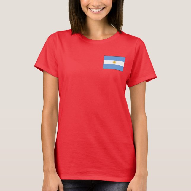 Argentinien-Flagge + Karten-T - Shirt (Vorderseite)