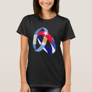 Argentinien Flagge Kuba Ehe Ring Hochzeit T-Shirt