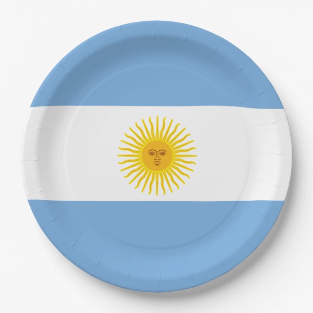 Argentinien-Flagge Pappteller (Vorderseite)