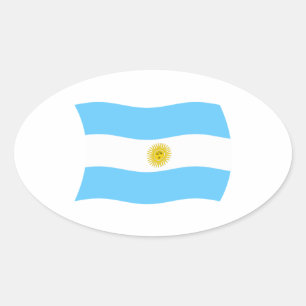 Argentinien-Flaggen-Aufkleber Ovaler Aufkleber