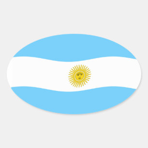 Argentinien-Flaggen-Aufkleber Ovaler Aufkleber
