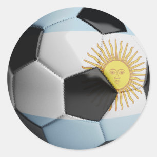 Argentinien-Flaggen-Fußball Runder Aufkleber