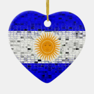 Argentinien-Flaggen-Glitterverzierung Keramik Ornament