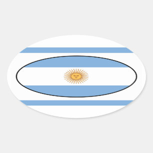 Argentinien-Flaggen-Oval-Aufkleber Ovaler Aufkleber