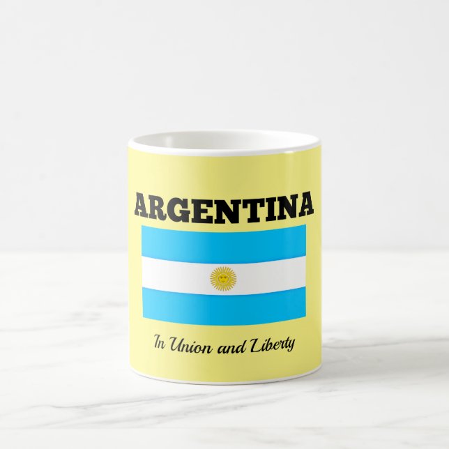 Argentinien - Flaggen und Motto Kaffeetasse (Mittel)