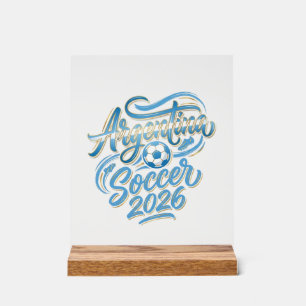 Argentinien Fußball 2026 Fußball Fett Land Typogra Acrylschild