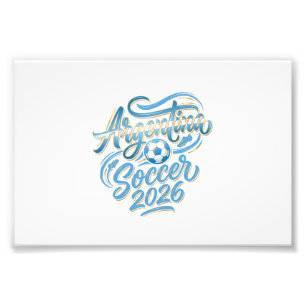 Argentinien Fußball 2026 Fußball Fett Land Typogra Fotodruck