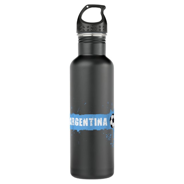 Argentinien Fußball Jersey Football Argentinien Fu Edelstahlflasche (Vorderseite)