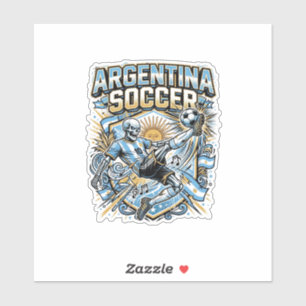 Argentinien Fußball Skelett Stürmer Nationen Poste Aufkleber