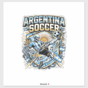 Argentinien Fußball Skelett Stürmer Nationen Poste Aufkleber
