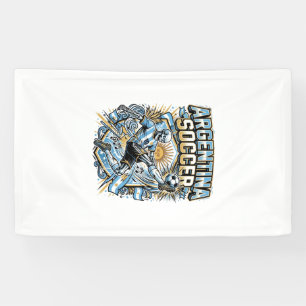 Argentinien Fußball Skelett Stürmer Nationen Poste Banner