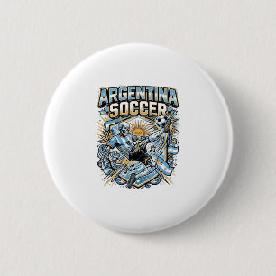 Argentinien Fußball Skelett Stürmer Nationen Poste Button