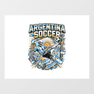 Argentinien Fußball Skelett Stürmer Nationen Poste Fensteraufkleber